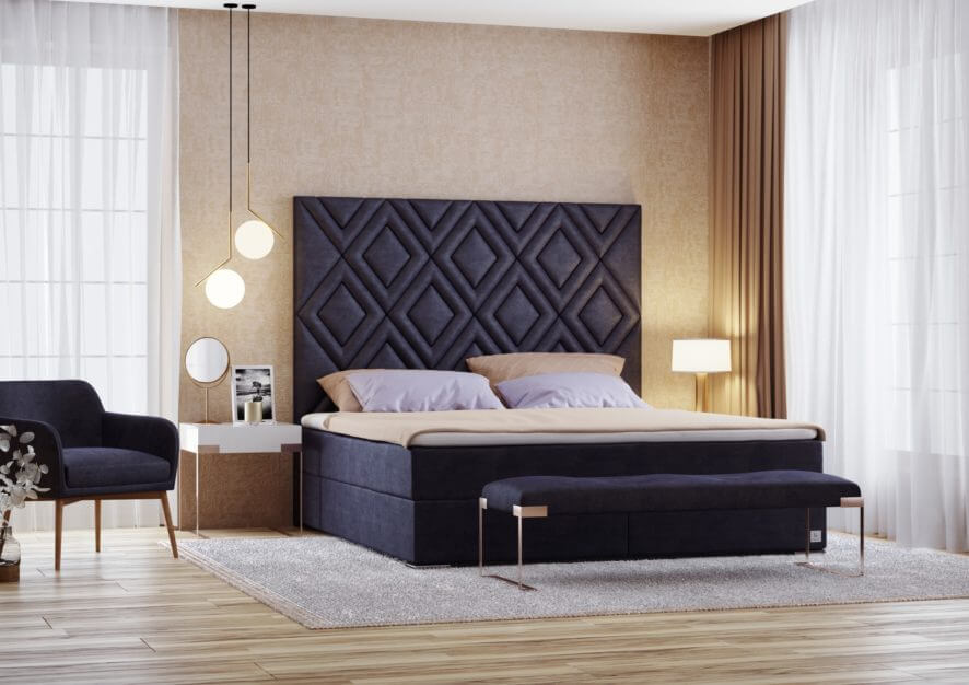 Designová čalouněná postel